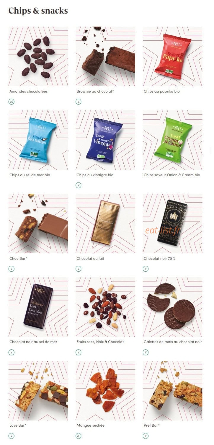 Pret A Manger — carte page 20