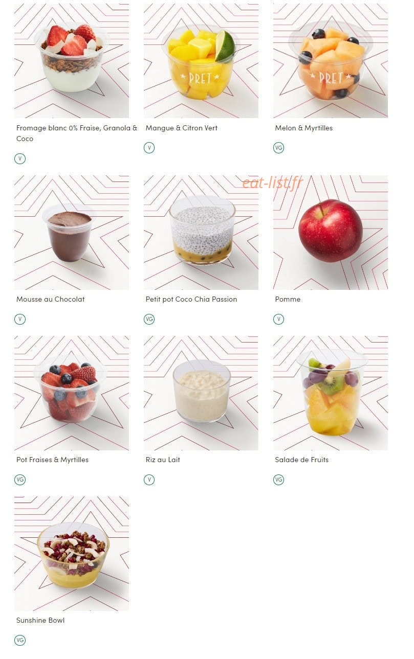 Pret A Manger — carte page 12