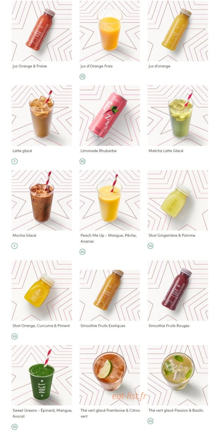 Pret A Manger — carte page 19