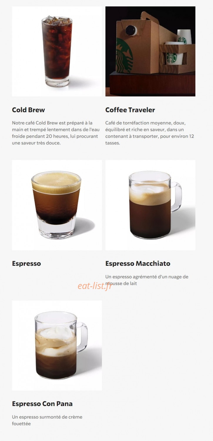 Starbucks Coffee — carte page 21