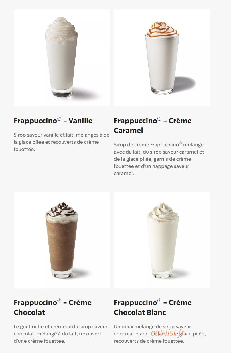 Starbucks Coffee — carte page 25