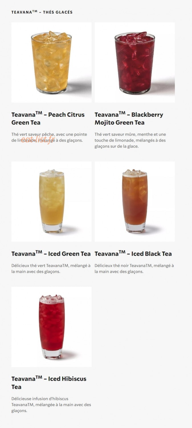 Starbucks Coffee — carte page 28