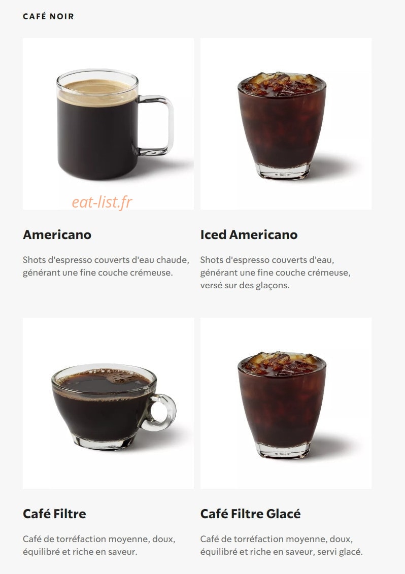 Starbucks Coffee — carte page 20