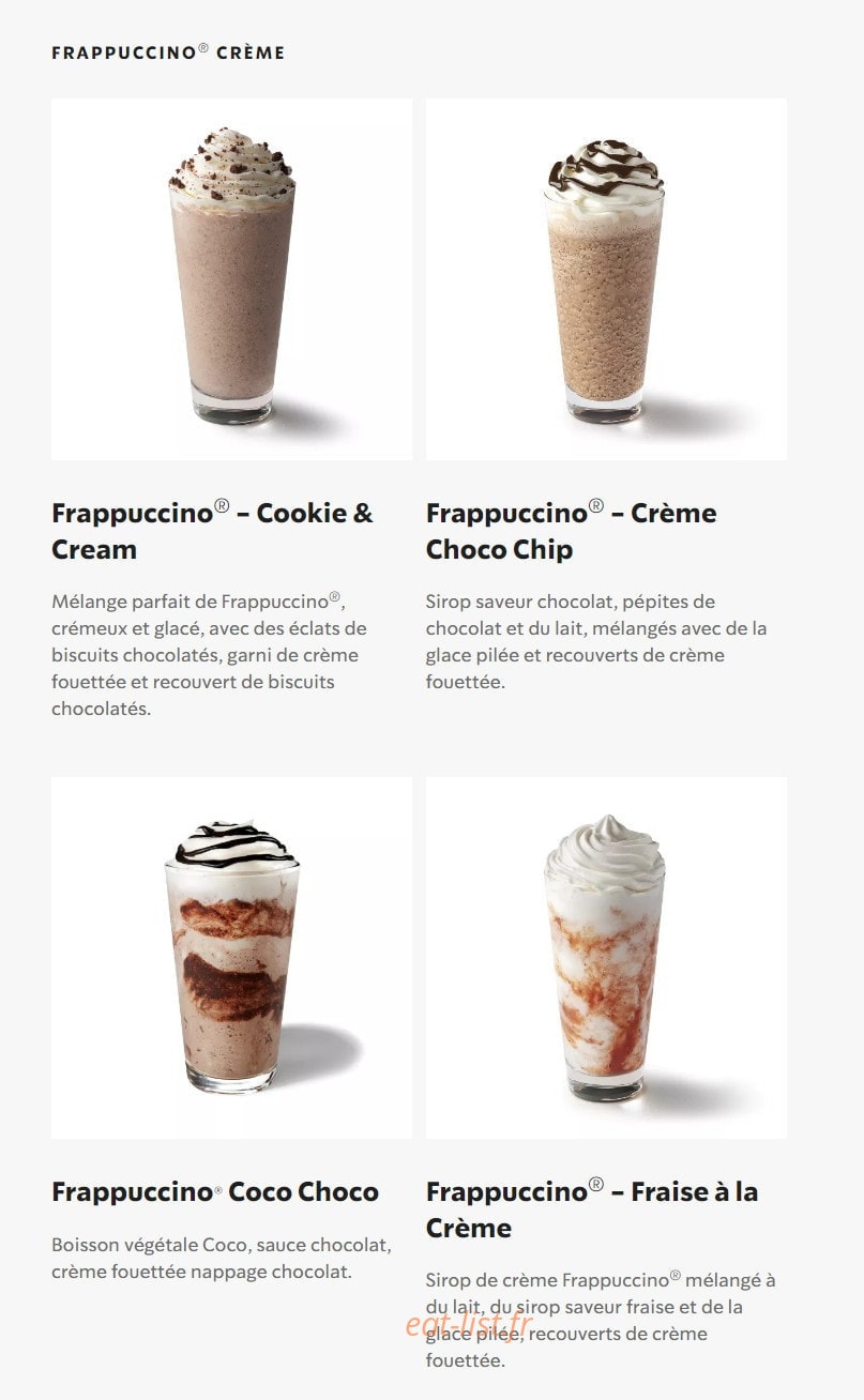 Starbucks Coffee — carte page 24