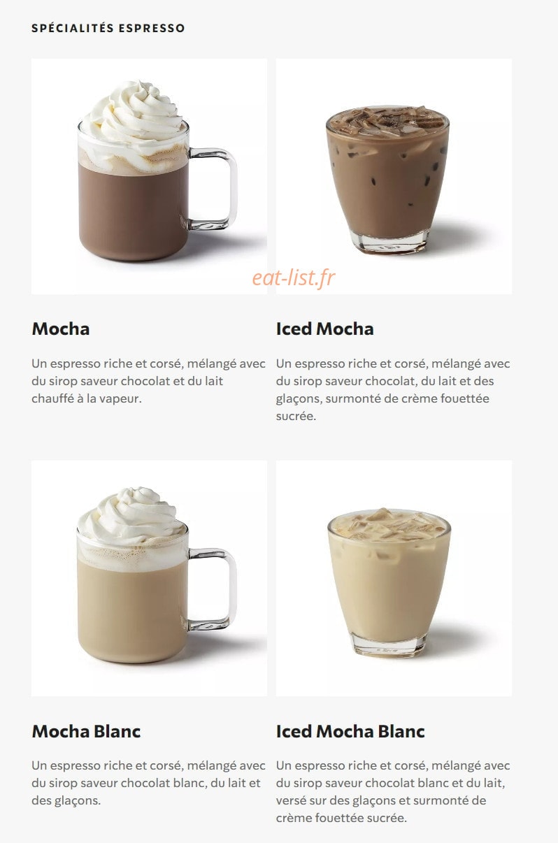 Starbucks Coffee — carte page 18