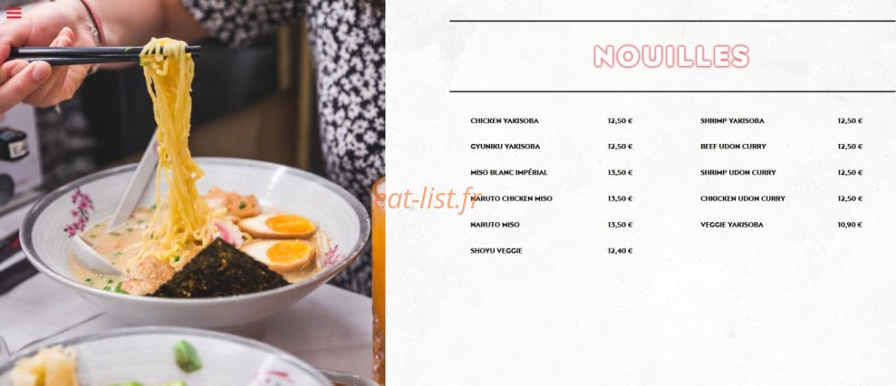 Carte et menu de Sushi Way à Roissy en France — Nouilles