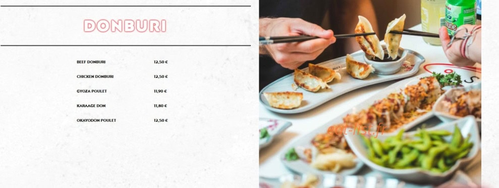 Carte et menu de Sushi Way à Roissy en France — Donburi