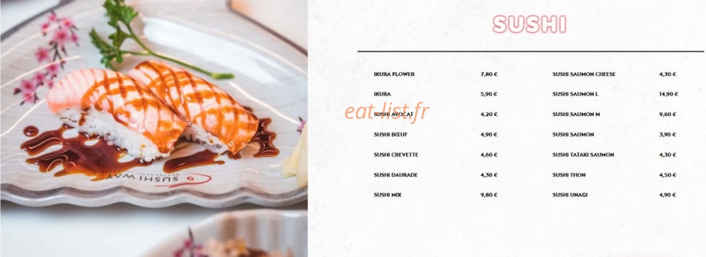 Carte et menu de Sushi Way à Roissy en France — Sushi