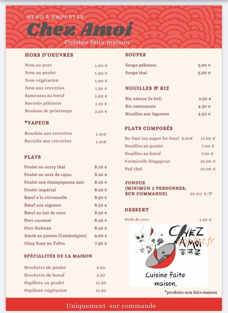 Chez Amoi — carte page 1