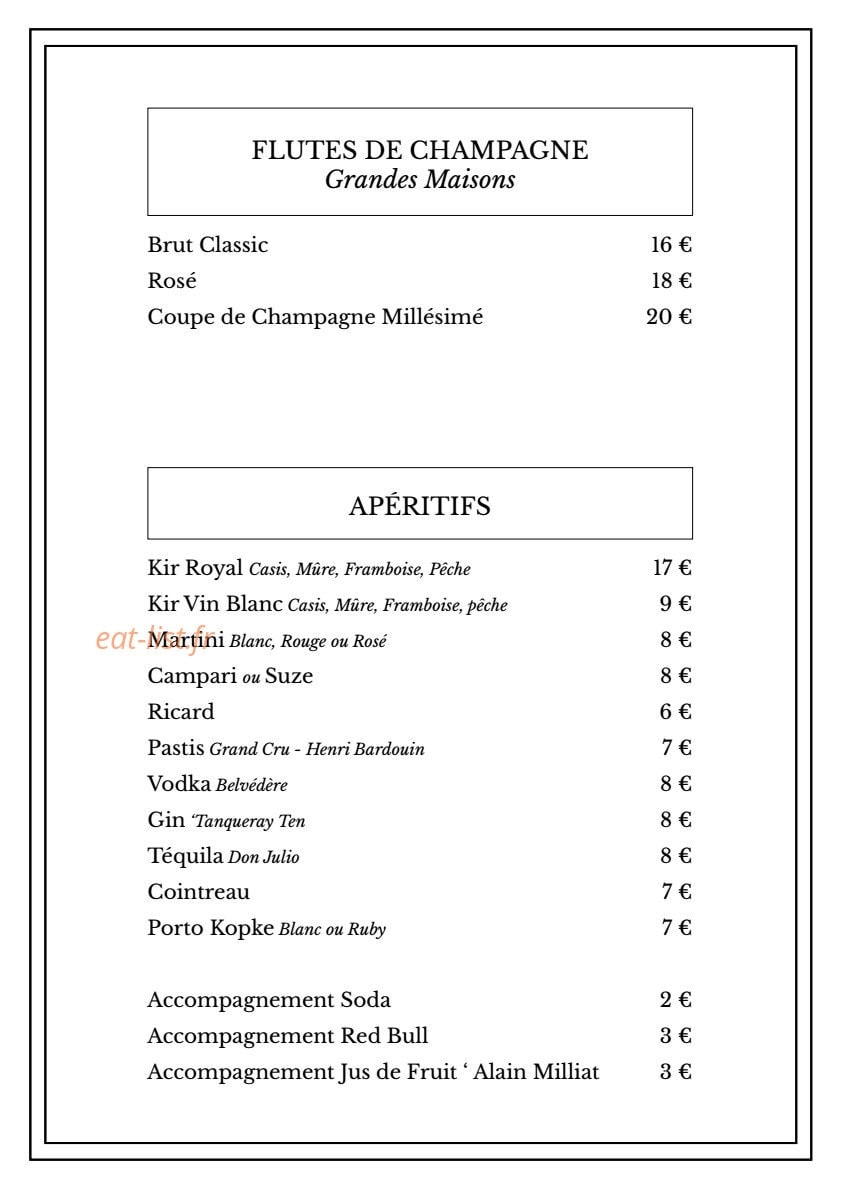 Le Jardin d'Epicure — carte page 14