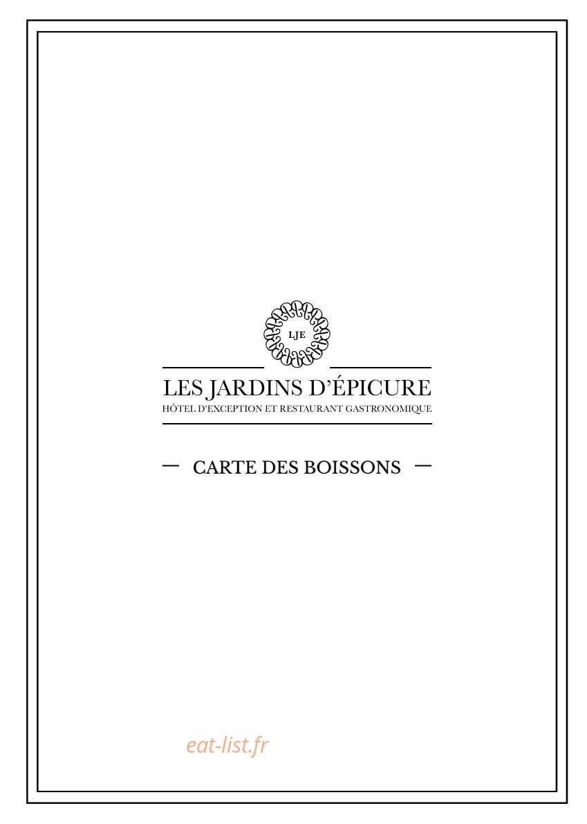 Le Jardin d'Epicure — carte page 12