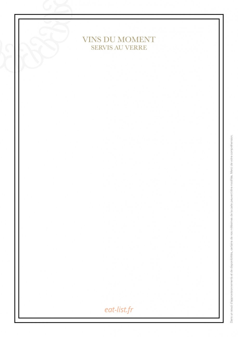 Le Jardin d'Epicure — carte page 11