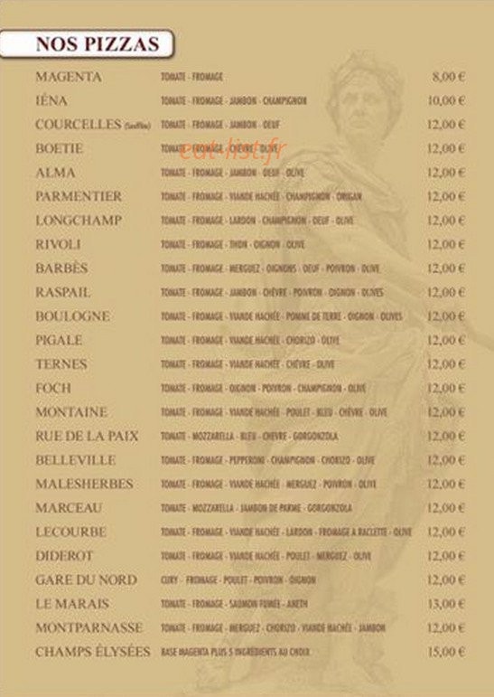 Lutetia pizza — carte page 2