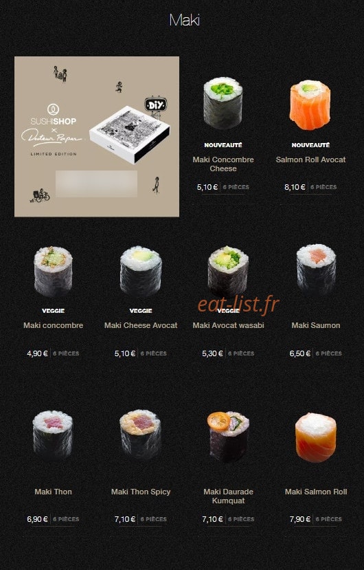 Sushi Shop — carte page 15