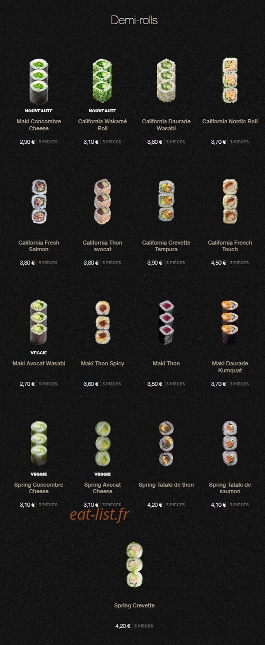 Sushi Shop — carte page 18