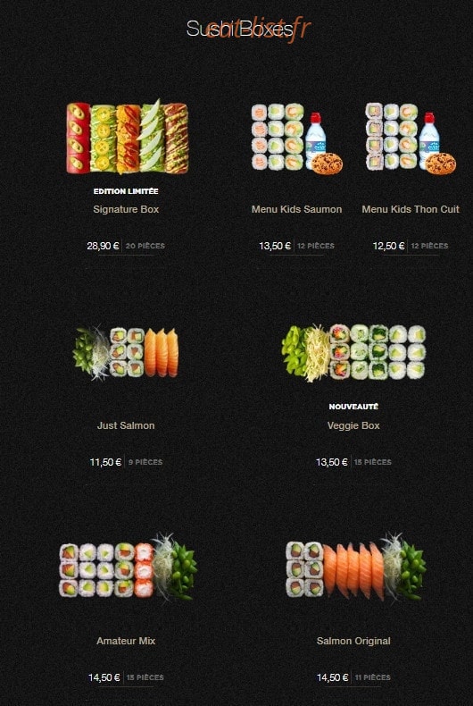 Sushi Shop — carte page 4