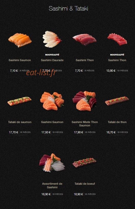 Sushi Shop — carte page 23