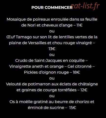 Chez Romuald — carte page 1