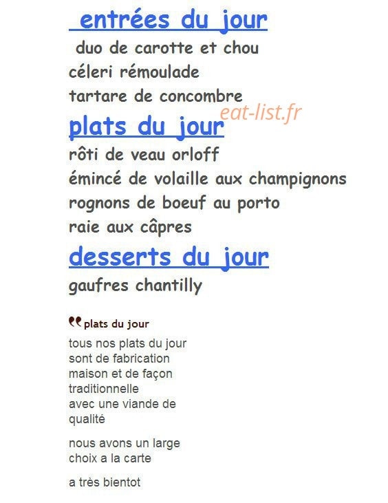 Le Café des Sports — carte page 1