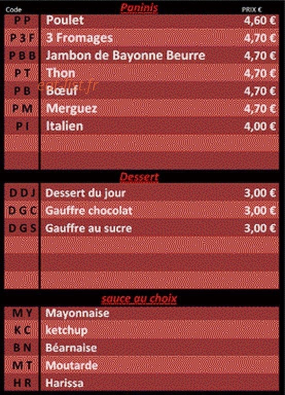 Café de la Gare — carte page 3