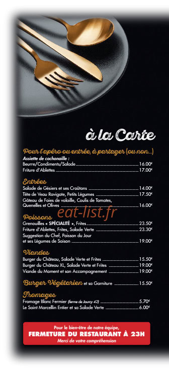 Le Relais du Château — carte page 1