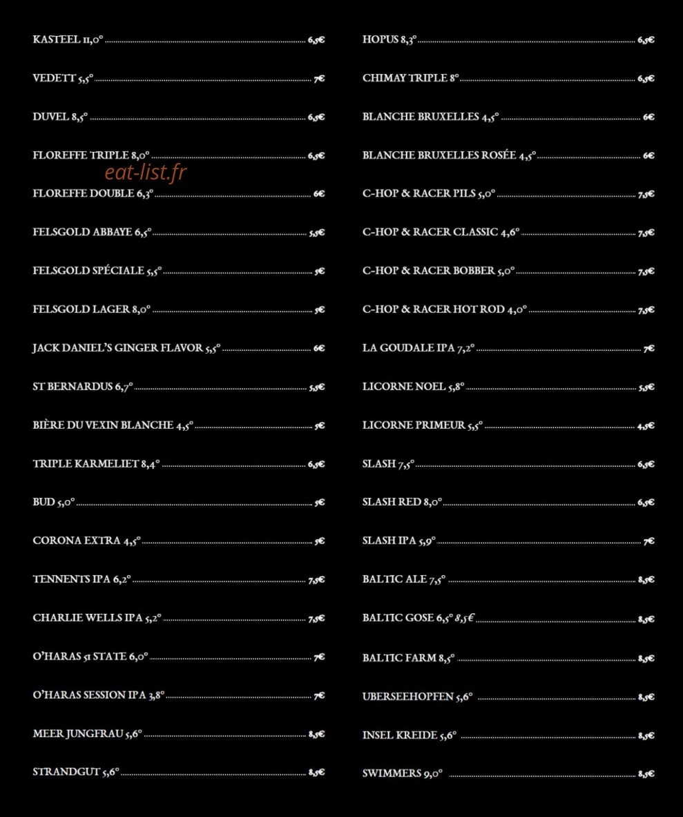 Rest'orock — carte page 1