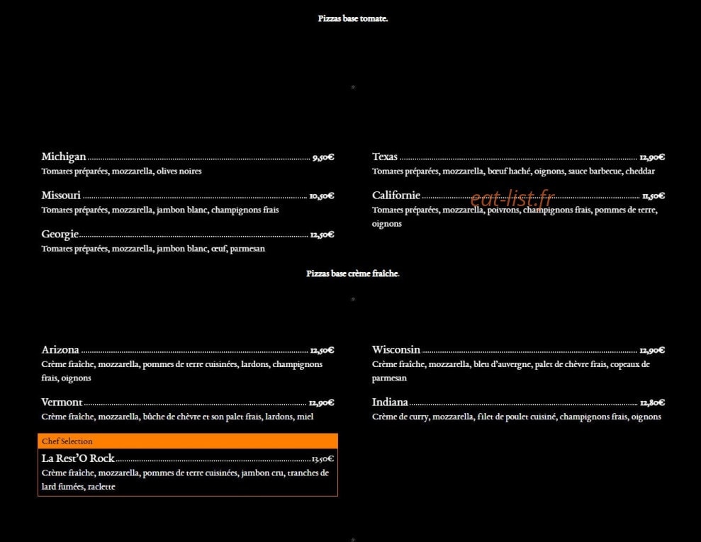 Rest'orock — carte page 4