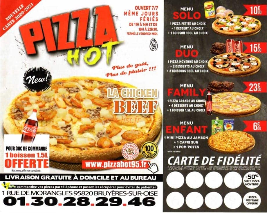 Pizza Hot — carte page 4