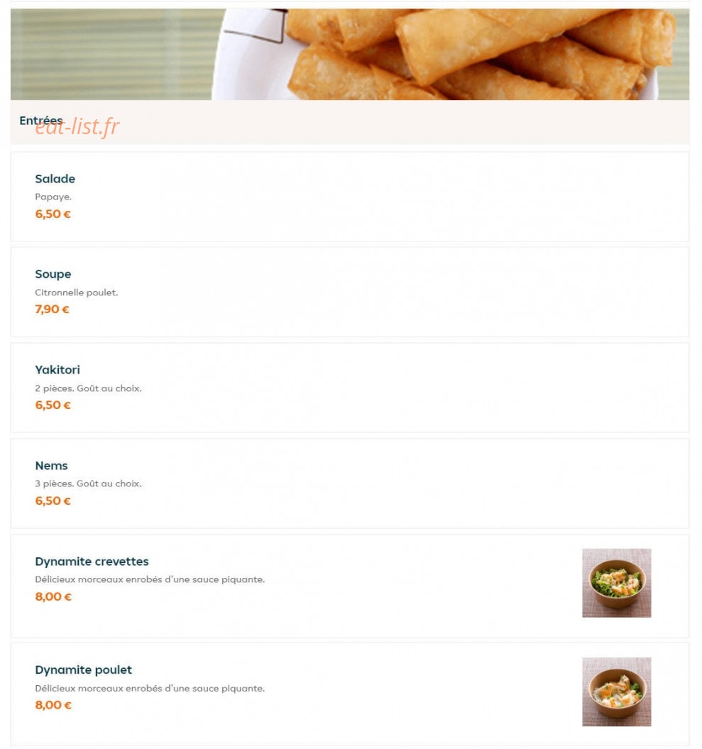Asian Thai'm — carte page 1