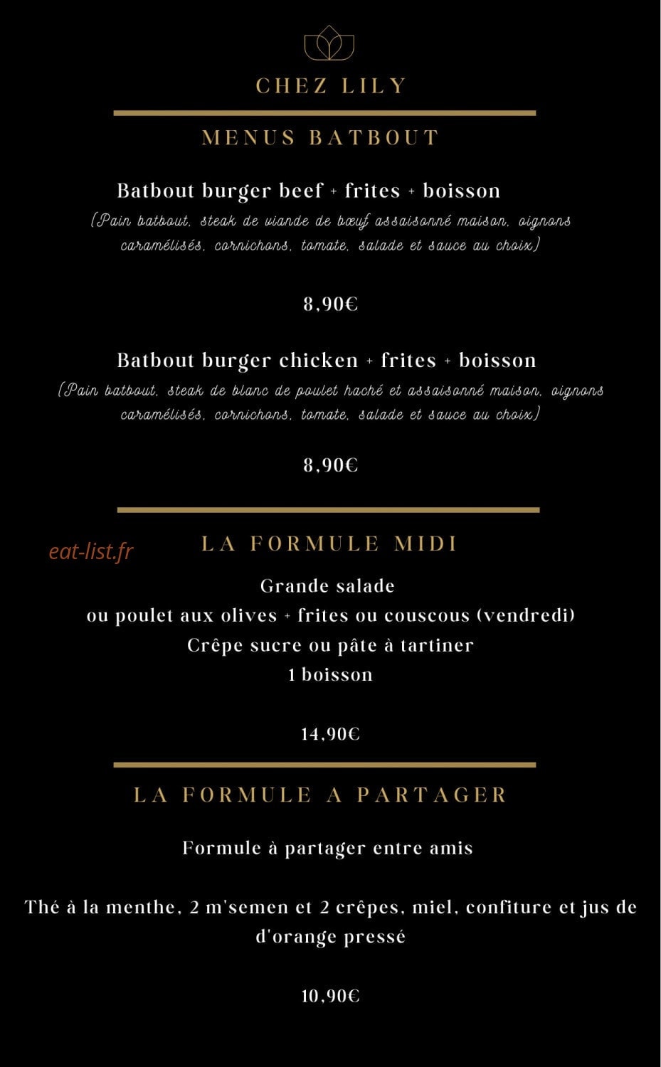 Chez Lily — carte page 4