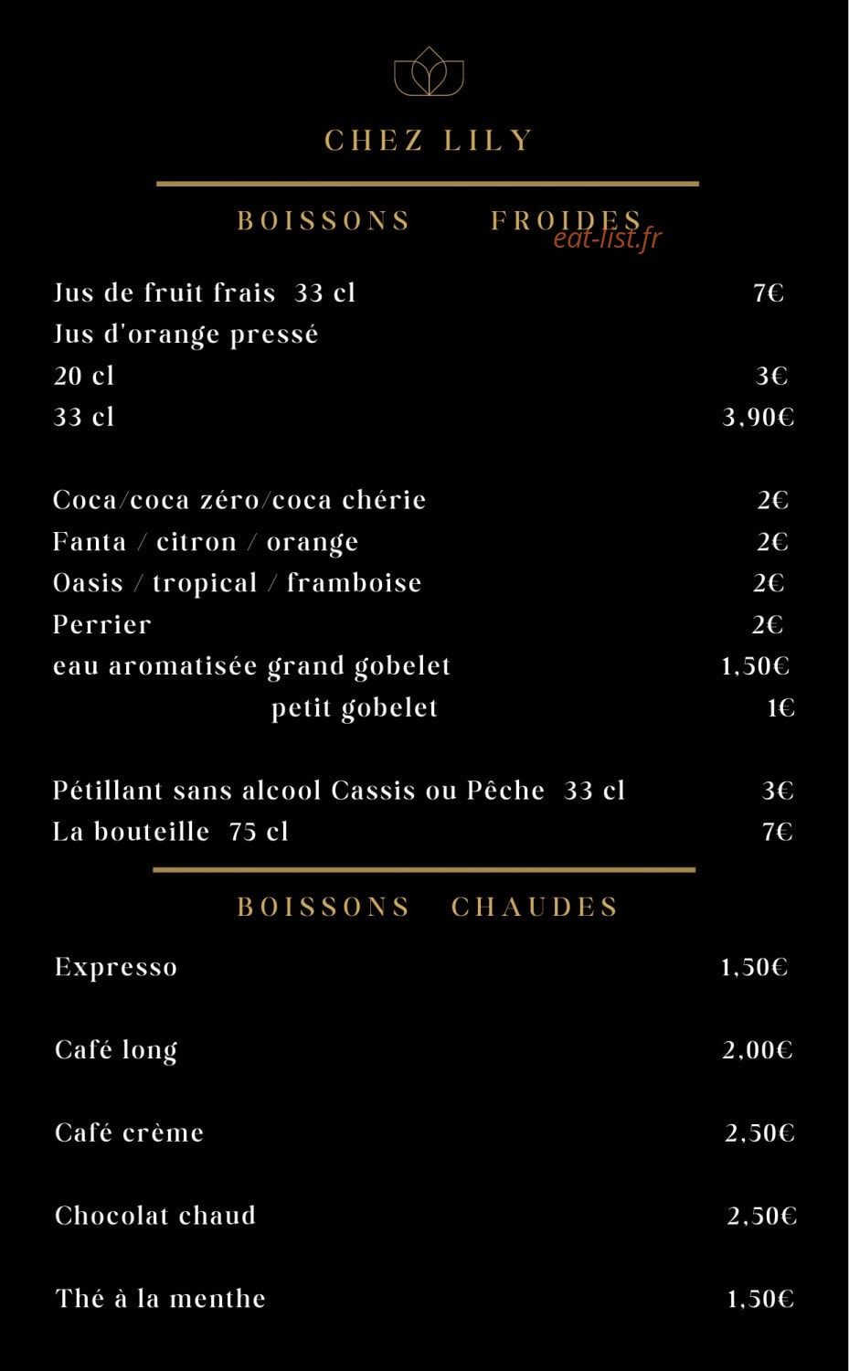 Chez Lily — carte page 5