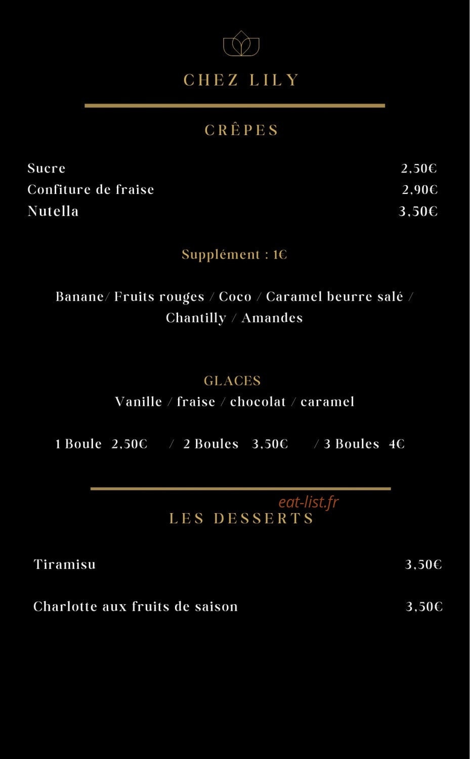 Chez Lily — carte page 3
