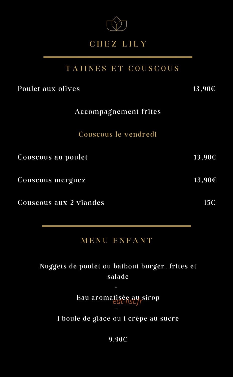 Chez Lily — carte page 2