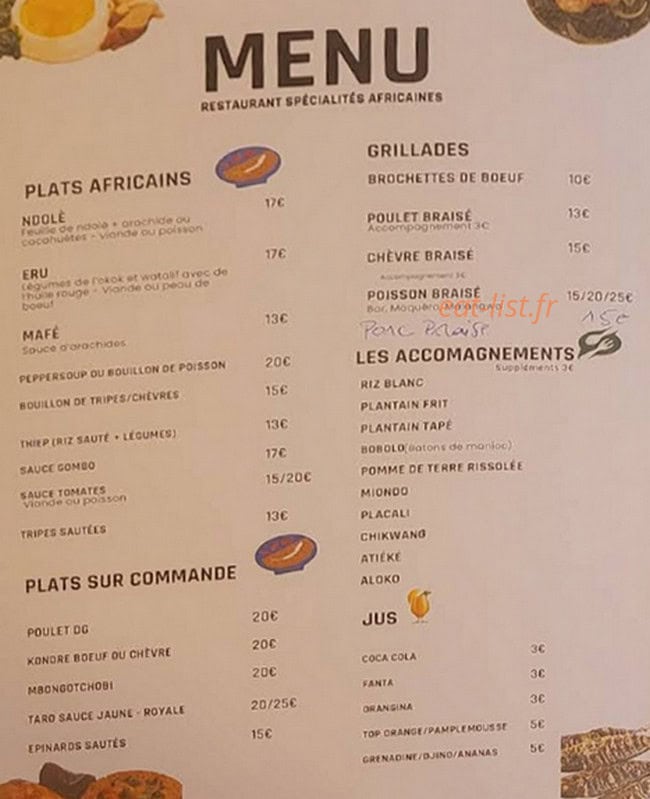 Goût D'Afrique — carte page 2