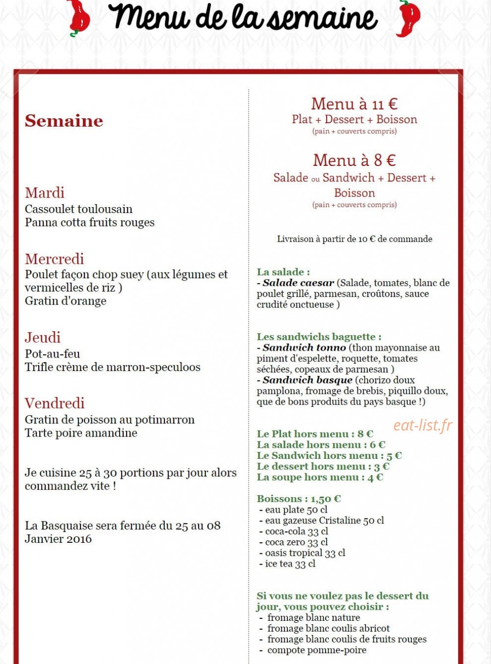 La Basquaise — carte page 1