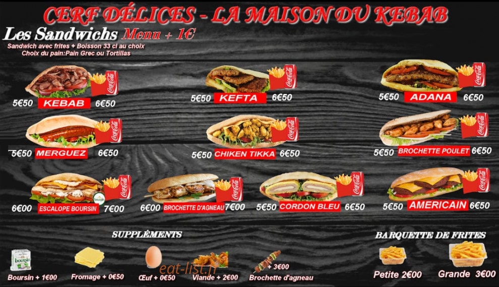 La maison du Kebab — carte page 1