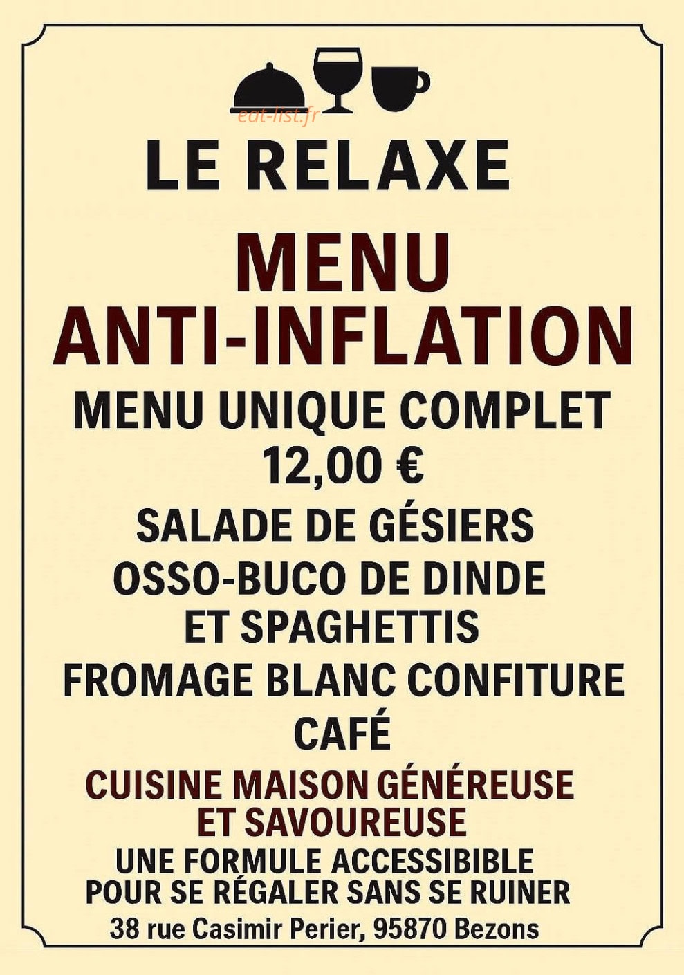 Le Relaxe — carte page 1