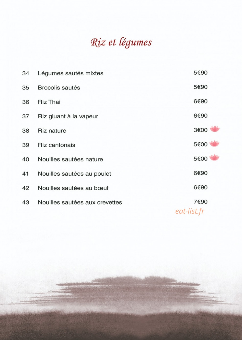 Restaurant Sen — carte page 1