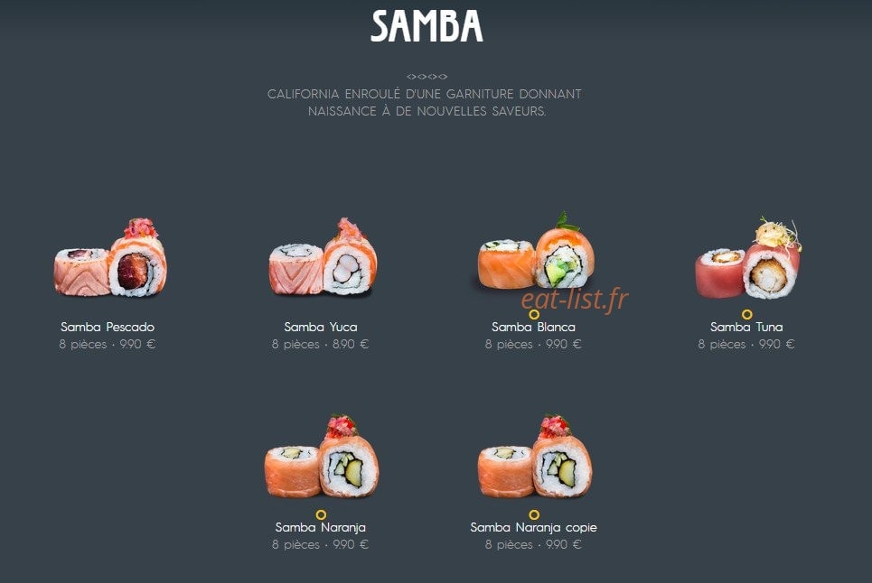 Côté Sushi — carte page 19