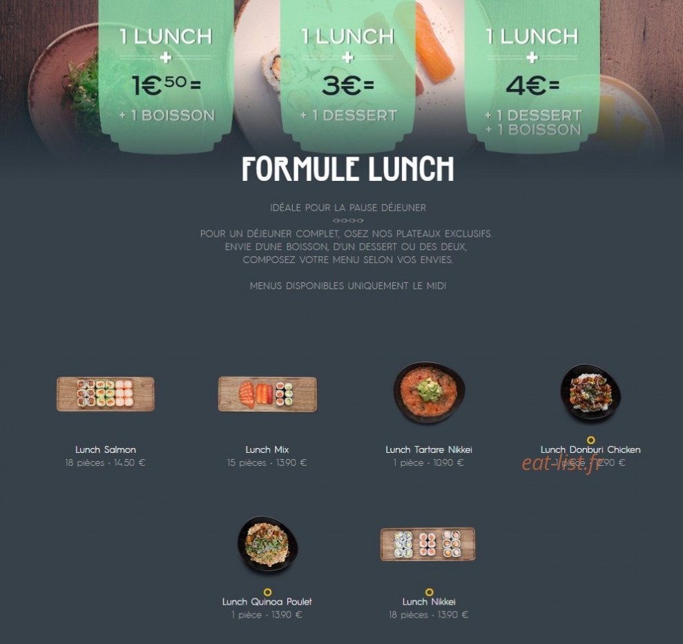 Côté Sushi — carte page 3