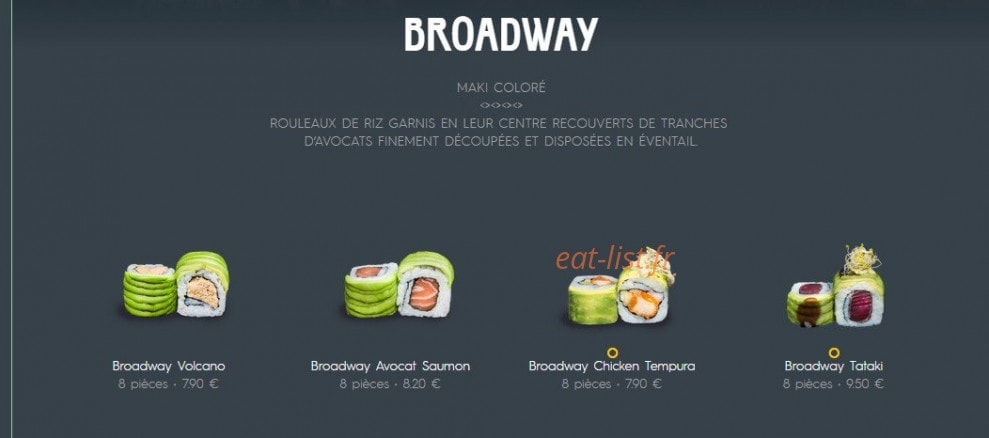 Côté Sushi — carte page 18