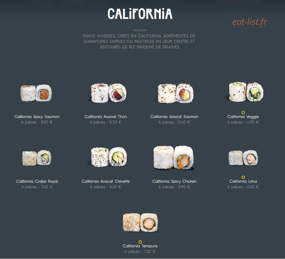 Côté Sushi — carte page 14