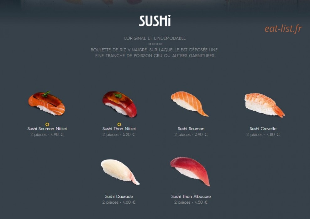 Côté Sushi — carte page 12