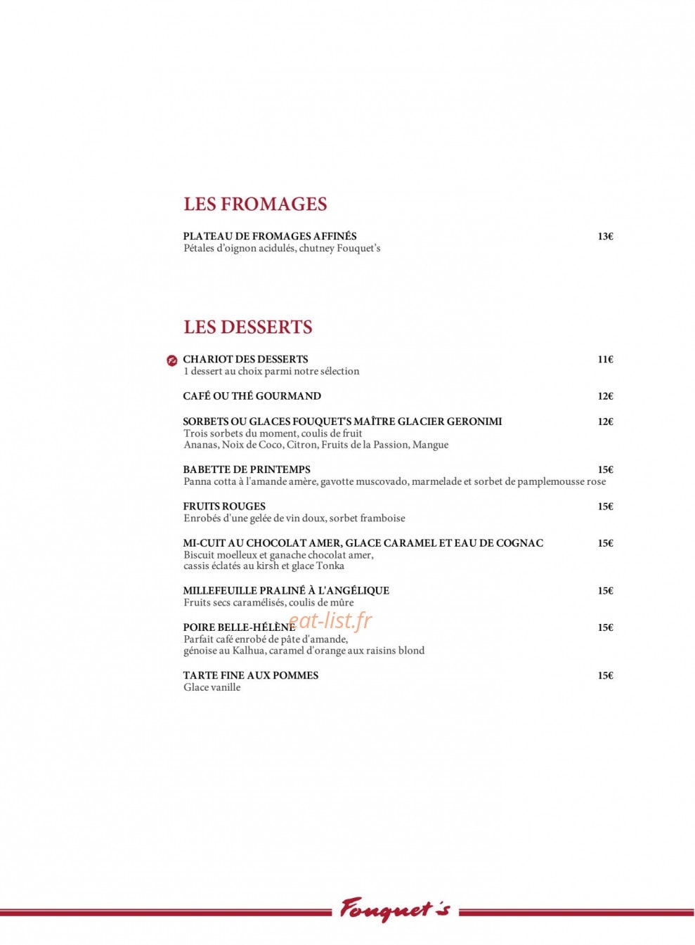 Fouquet's — carte page 5
