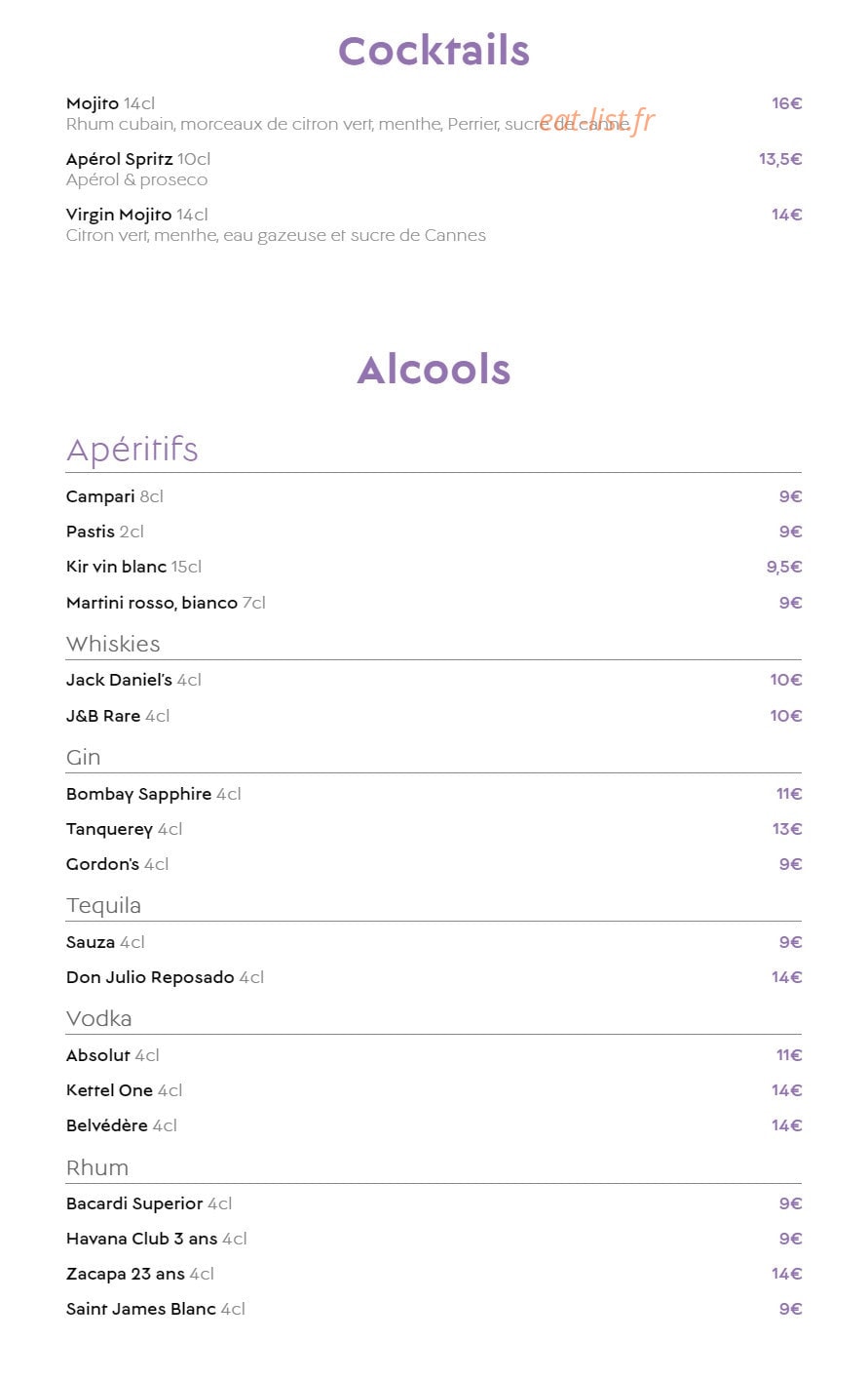 Le 85 Restaurant — carte page 7