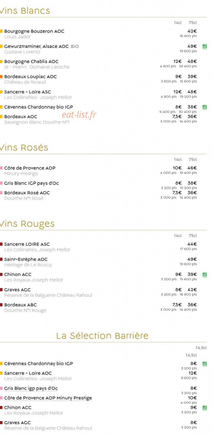 Le Baccara — carte page 6
