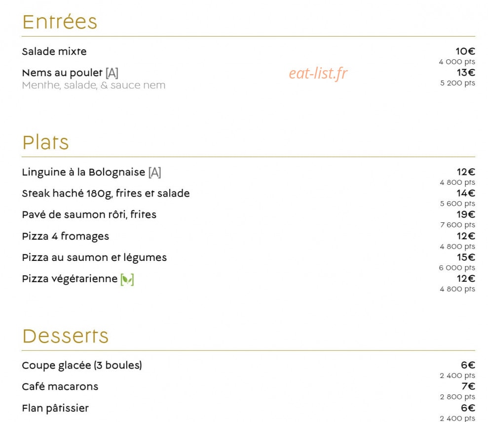 Le Baccara — carte page 7