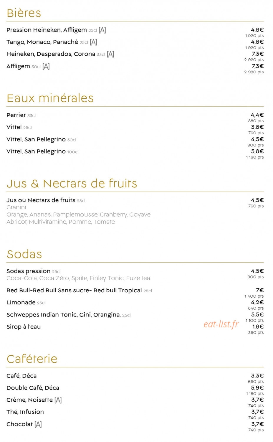Le Baccara — carte page 4