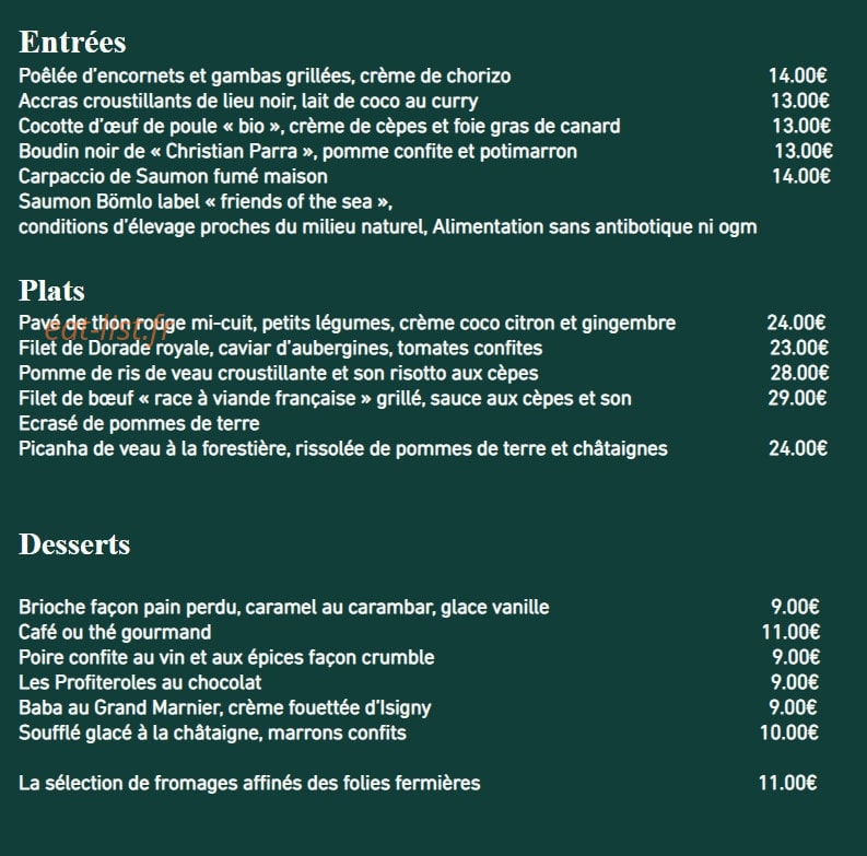 Le Cardinal — carte page 1