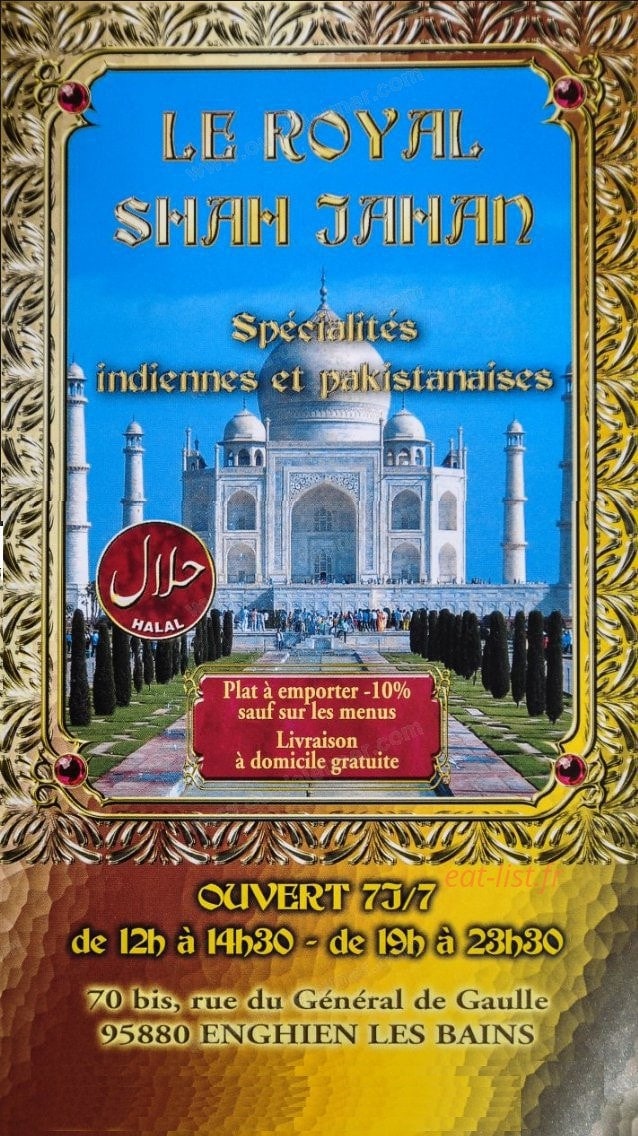 Le Royal Shah Jahan — carte page 1